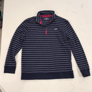 Vineyard Vines Boys Large quarter zip navy & white